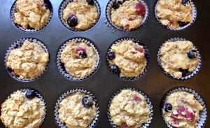 Gluten free berry oatmeal muffins